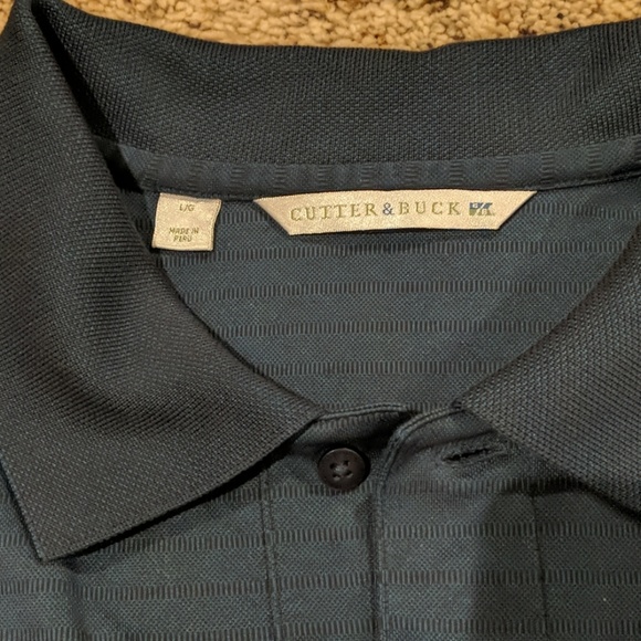 Cutter and buck Navy stripe polo, Size L - Picture 3 of 4